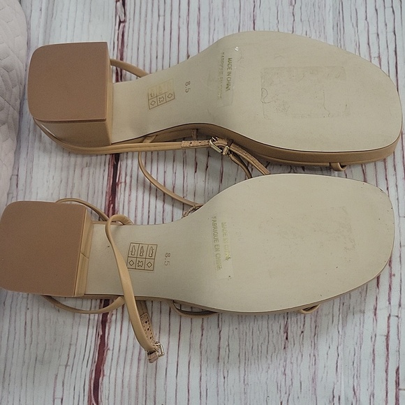 JEFFREY CAMPBELL Tan Strappy Block Heel Platform Sandals Size 8.5 - Picture 8 of 10